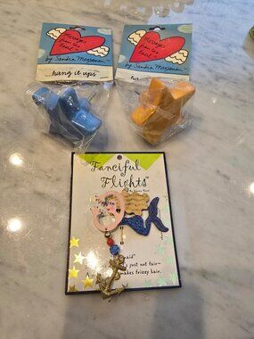 NWT Vintage Fanciful Flights Mermaid Metal Stick Pin and knobs